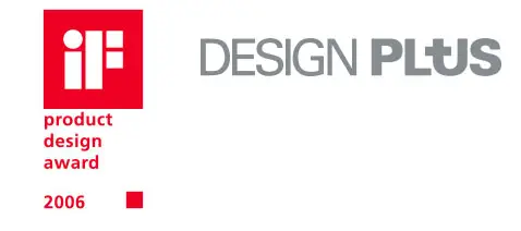 Logo "iF product design award 2006" und "DESIGN PLUS"